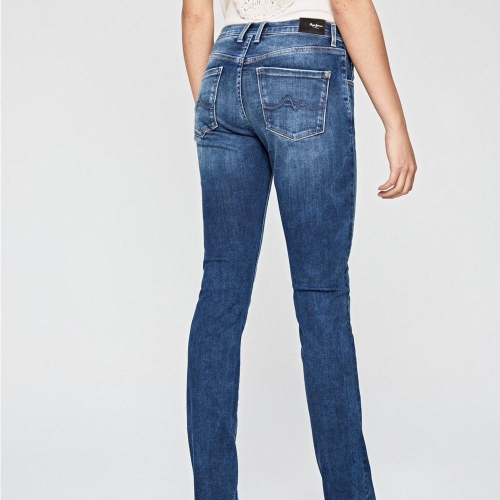 HANDPAINTED Pepe Jeans Slim Fit Mid Waist Jeans (27) - Picture 12 of 13